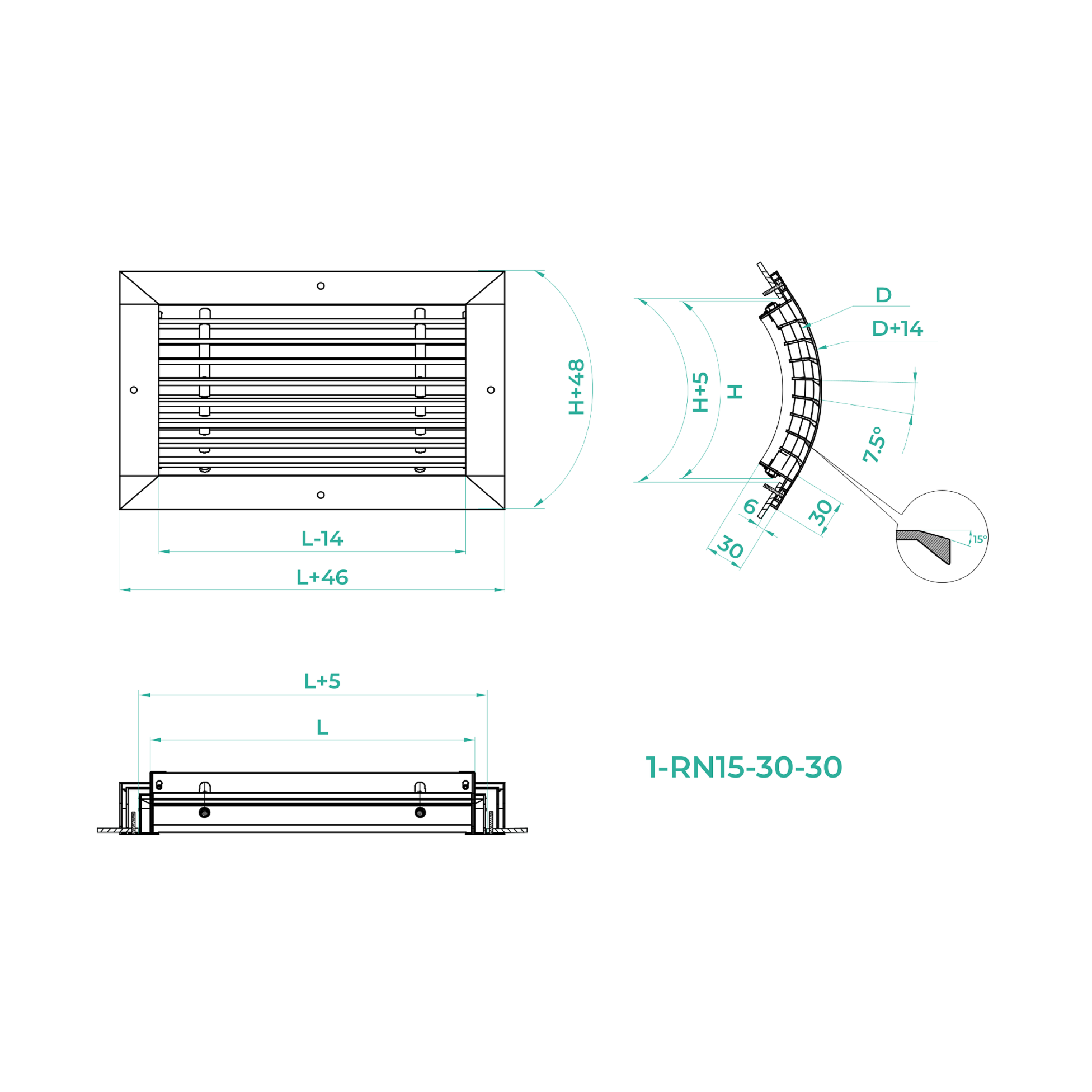 Решітка радіальна нерегульована 1-RN15-30-30 №2