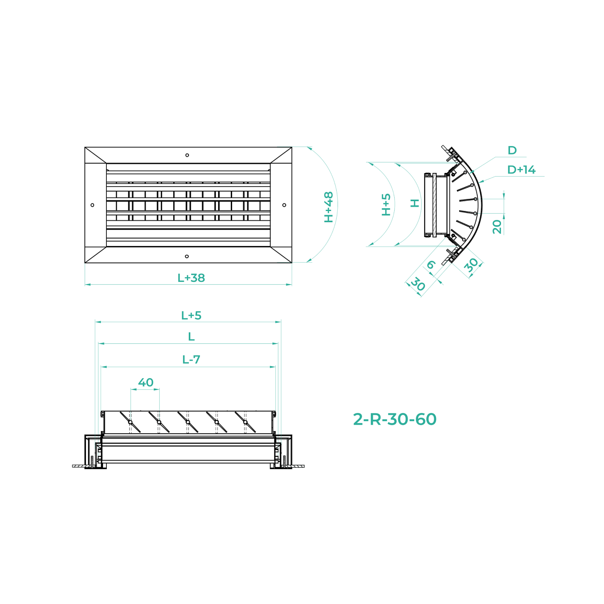 Решітка радіальна дворядная 2-R-30-60 №2